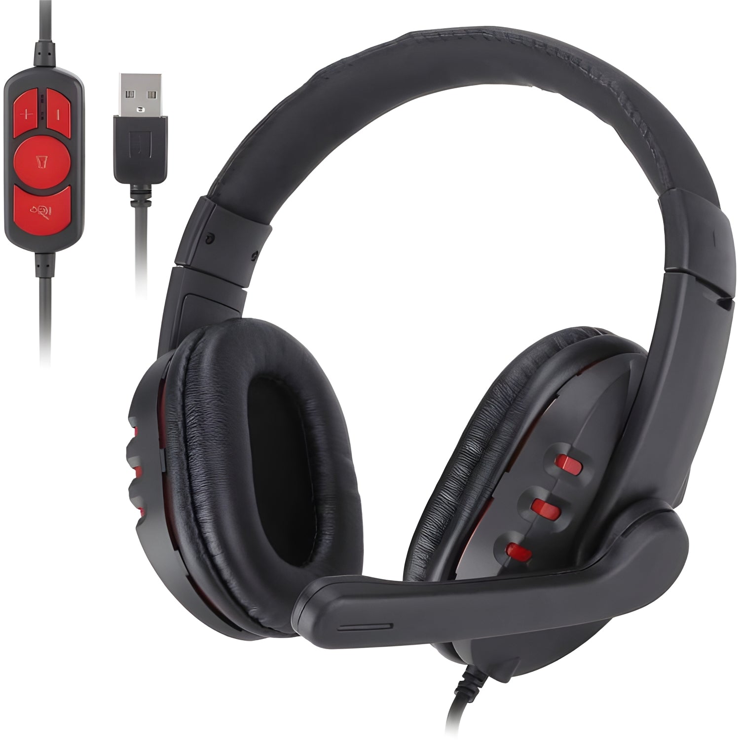 Ovleng - Casque de Jeu Filaire USB avec Microphone et Télécommande, Noir - Simple Boutique