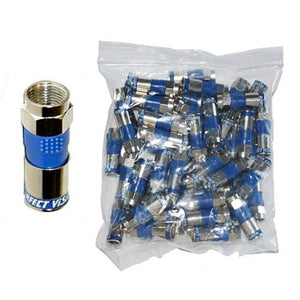 PF Connecteurs à compression Type F câble coaxial RG-6 bleu 50pk - Simple Boutique