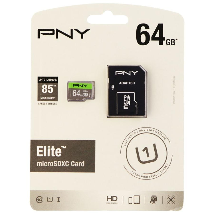 PNY Elite microSDXC Classe 64 UHS-I (U1) 85 Mo/s en lecture - Simple Boutique