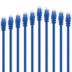 Paquet Valeur de 10x Câble ethernet réseau Cat6 500MHz RJ-45 1 pi bleu - Simple Boutique