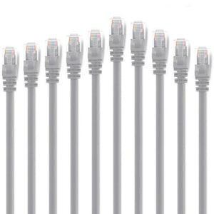 Paquet Valeur de 10x Câble ethernet réseau Cat6 500MHz RJ-45 1 pi gris - Simple Boutique