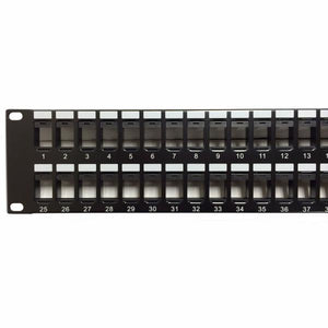 Patch Panel vide pour connecteurs keystone 48 ports noir 19" 2U - Simple Boutique