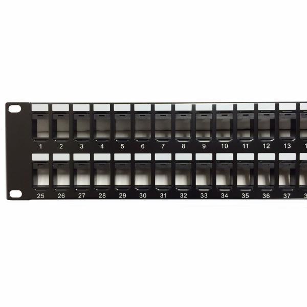 Patch Panel vide pour connecteurs keystone 48 ports noir 19" 2U - Simple Boutique
