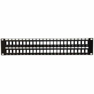Patch Panel vide pour connecteurs keystone 48 ports noir 19" 2U - Simple Boutique