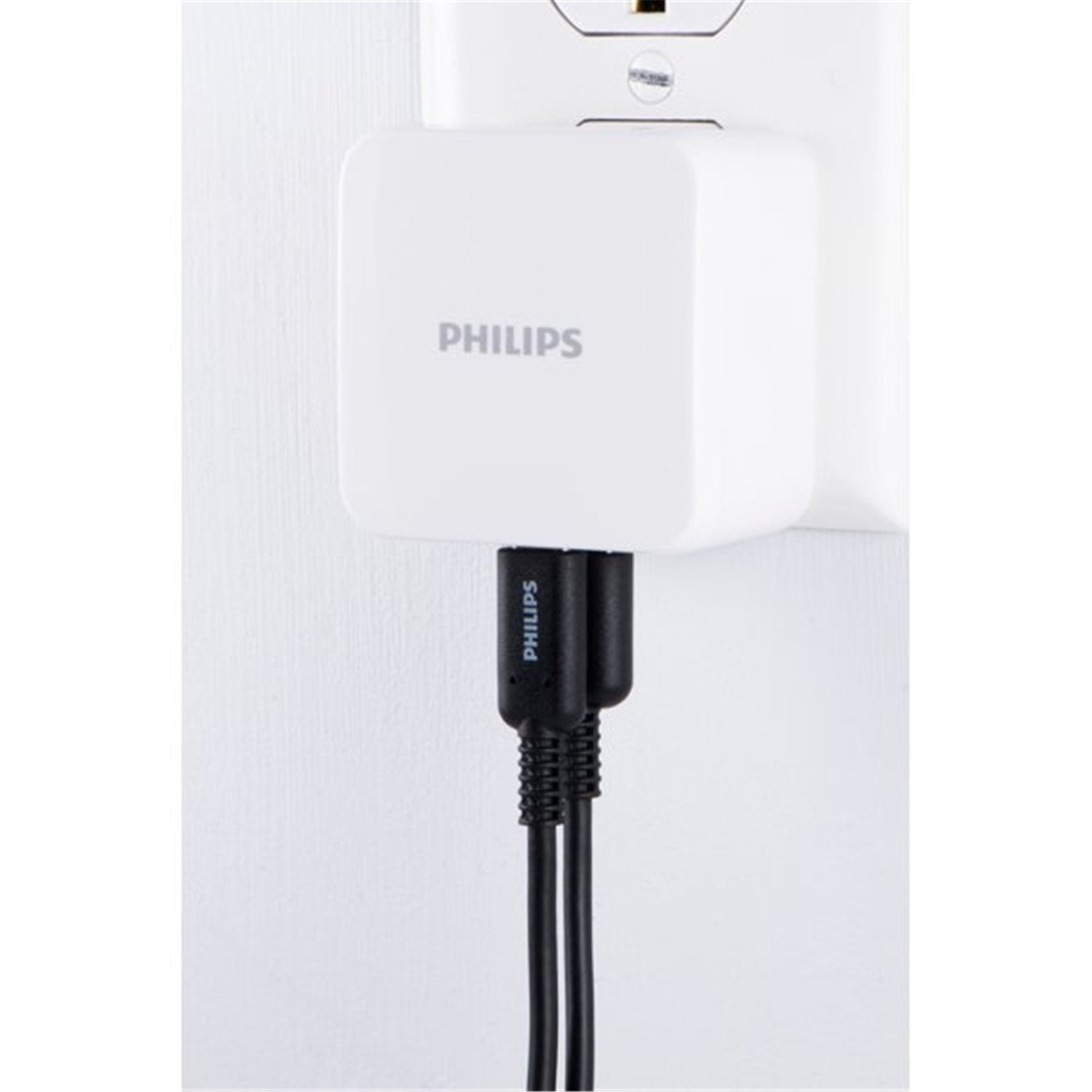 Philips - Chargeur USB Mural avec 1 Prise USB-A et 1 Prise USB-C, Blanc - Simple Boutique
