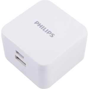 Philips - Chargeur USB Mural avec 1 Prise USB-A et 1 Prise USB-C, Blanc - Simple Boutique