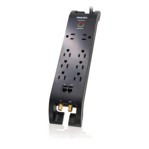 Philips Protecteur De Surtension Électrique 8 Prises 2160J 4Pi Noir - Simple Boutique
