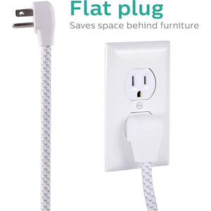 Philips - Protecteur de Surtension à 4 Prises et 2 Port USB, 720 Joules, Cordon de 4 Pieds, Blanc - Simple Boutique