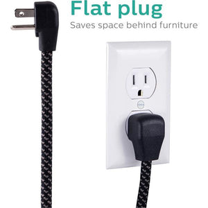 Philips - Protecteur de Surtension à 4 Prises et 2 Port USB, 720 Joules, Cordon de 4 Pieds, Noir - Simple Boutique