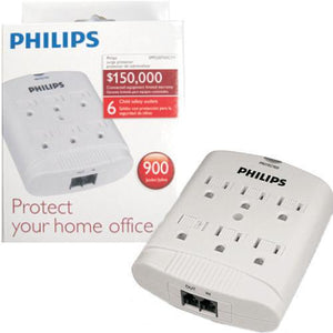 Philips Protecteur surtension électrique 6 prises murales 900J - Simple Boutique