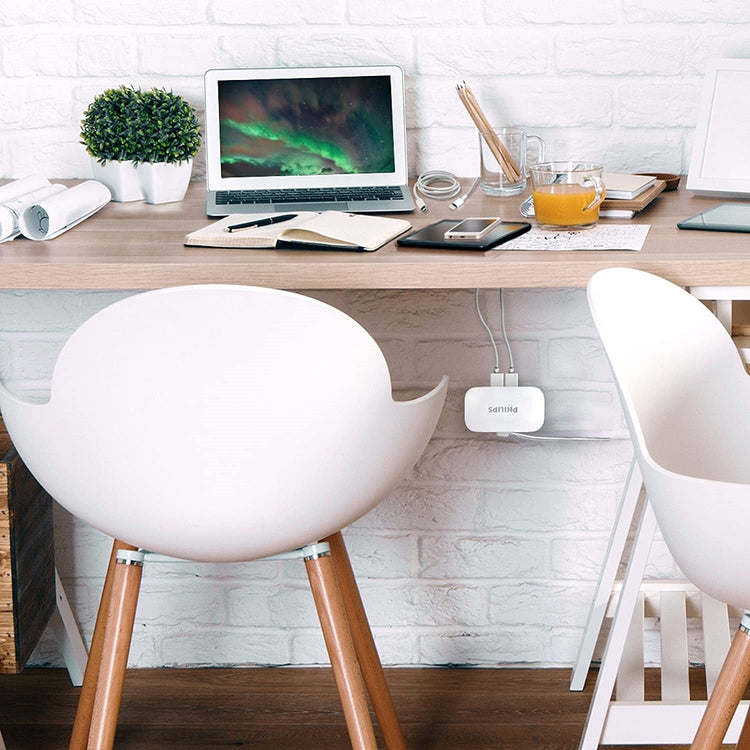 Philips - Station de Chargement avec 4 Ports USB 4.8A, Blanc - Simple Boutique
