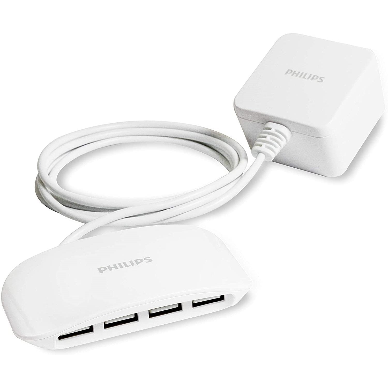 Philips - Station de Chargement avec 4 Ports USB 4.8A, Blanc - Simple Boutique