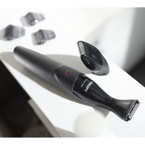 Philips - Tondeuse à Batterie, Comprend 3 Peignes de Précision et 1 Mini Rasoir, Noir - Simple Boutique