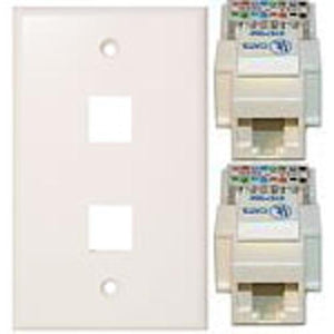 Plaque murale Cat5e Keystone Kit (Plaque + 2 connecteurs) - Simple Boutique