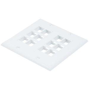 Plaque murale Keystone double blanche 2x 6 ouvertures (12 Total) - Simple Boutique