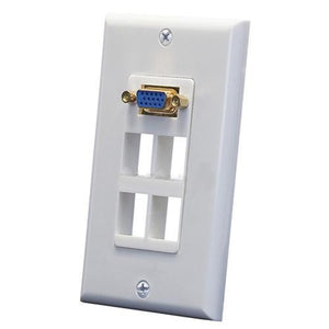 Plaque murale VGA (1 coupleur F/F) Blanc + 4 ouvertures keystone - Simple Boutique