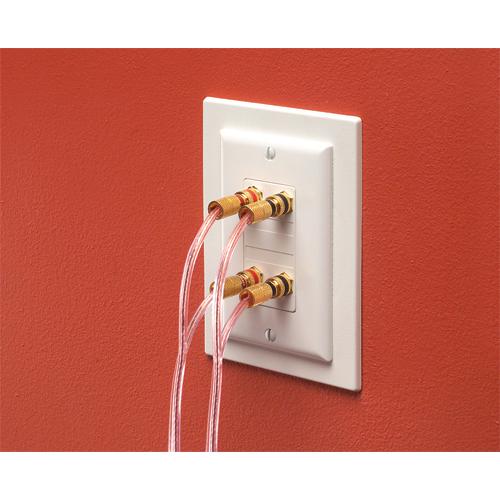 Plaque murale pass-thru EZ-mount Ronde 3.5" - Blanche - Simple Boutique