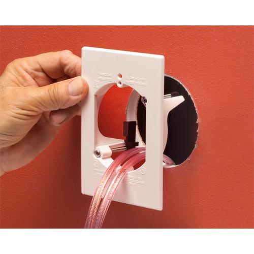 Plaque murale pass-thru EZ-mount Ronde 3.5" - Blanche - Simple Boutique