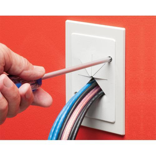 Plaque murale pass-thru EZ-mount Ronde 3.5" Flexible - Blanche - Simple Boutique