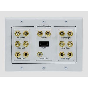 Plaques avec conn. "banane" 7.1 haut-parleurs + HDMI - Blanche - Simple Boutique