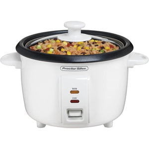Proctor Silex - Cuiseur à Riz, Capacité de 8 Tasses de Riz Cuit, 350 Watts, Blanc - Simple Boutique
