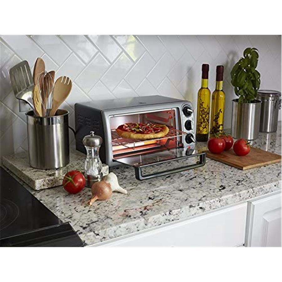 Proctor Silex - Four Grille-Pain à 4 Tranches avec Plaque de Cuisson, Noir - Simple Boutique