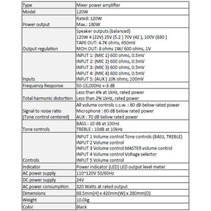 Prologue SA-134 Amplificateur Monophonique Préamplificateur 120W Avec Sorties 8 Ohms Et 70 V - Simple Boutique