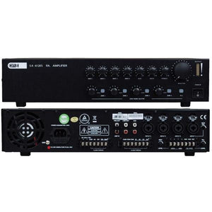 Prologue SA-6120S Amplificateur 120w 70v ou 8 Ohms Entrées Micro AUX Téléphone 4 Zones avec contrôles de volumes - Simple Boutique