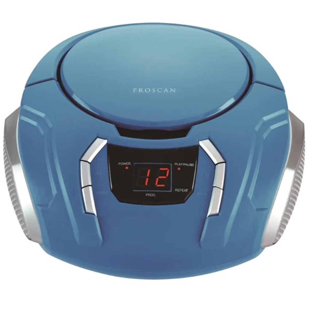 Proscan - BoomBox / Lecteur CD Portable Avec Radio AM/FM et Entrée AUX, Bleu