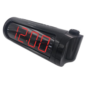 Proscan - Radio-Réveil Projecteur à Double Alarme, Projette l'heure au Mur ou au Plafond, Écran de 1.8", Noir - PCR1245-USB - Simple Boutique