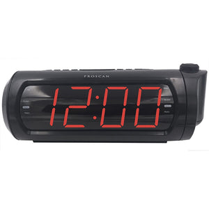 Proscan - Radio-Réveil Projecteur à Double Alarme, Projette l'heure au Mur ou au Plafond, Écran de 1.8", Noir - PCR1245-USB - Simple Boutique