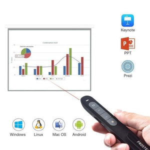Proster Présentateur Sans Fil Professionnel Avec Pointeur Laser USB 2.4 Ghz - Simple Boutique