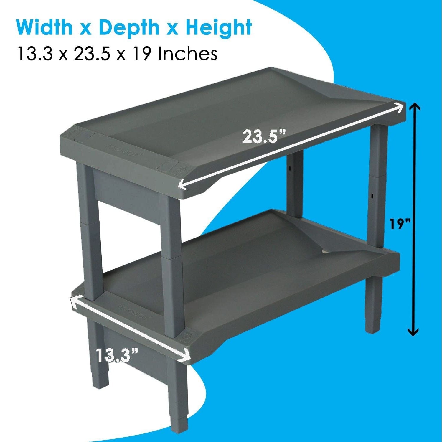 RAKABOT - Étagère de Rangement pour Chaussures, Bottes d'hiver et Bottes de Pluie avec Système de Récupération d'eau, Gris Anthracite - Fait au Canada - Simple Boutique