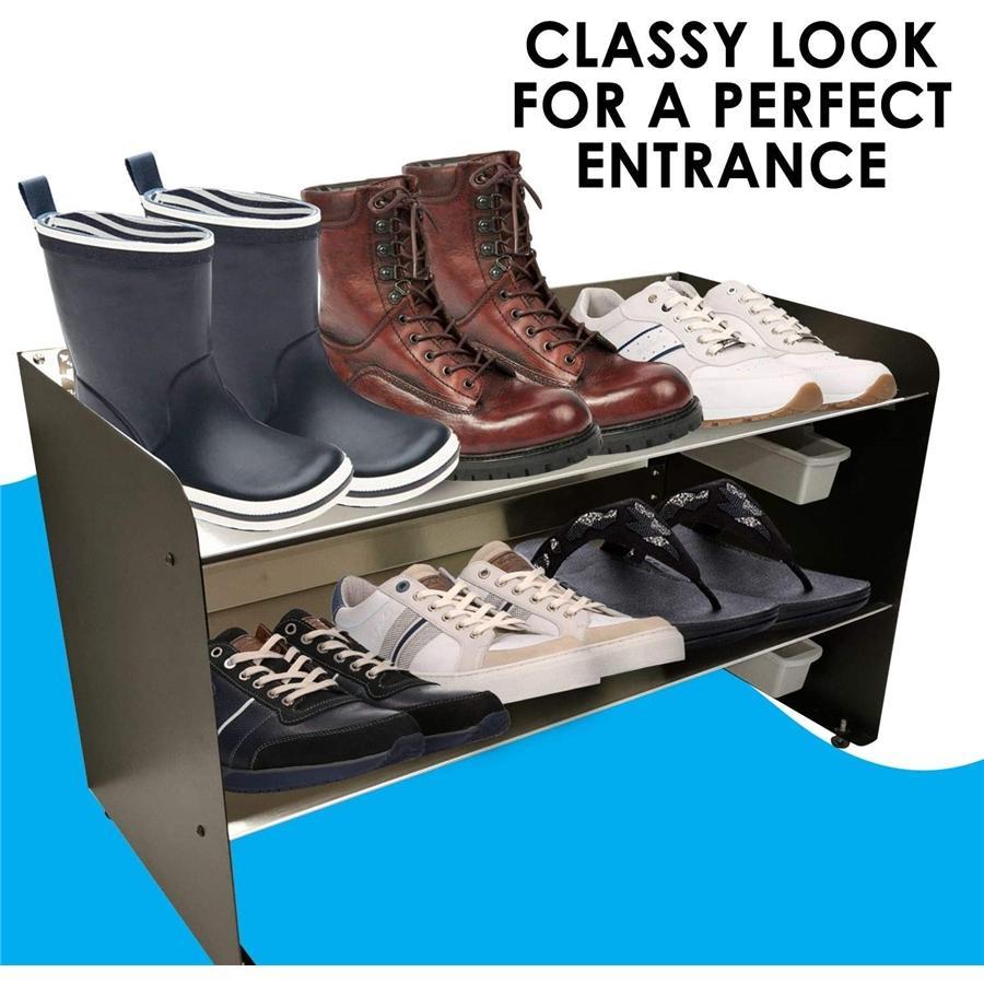 RAKABOT - Étagères pour Chaussures, Bottes d'hiver et Bottes de Pluie avec Système de Récupération d'eau, Acier Inoxydable - Simple Boutique