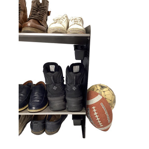 RAKABOT Signature - Étagère de Rangerment pour Bottes d'hiver et Bottes de Pluies avec Système de Récupération d'eau, Fait au Canada, Fini Acier Inoxidable/Coté Noir - Simple Boutique