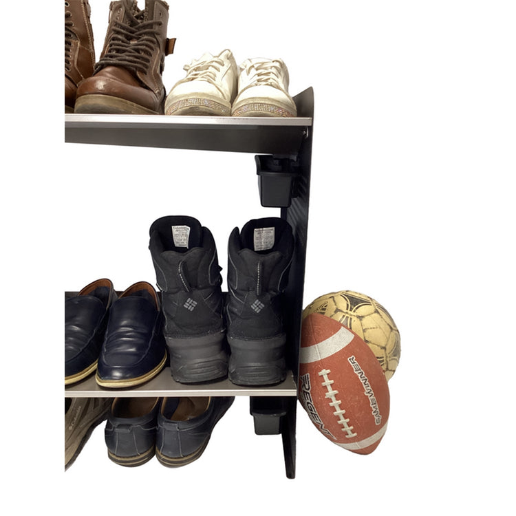 RAKABOT Signature - Étagère de Rangerment pour Bottes d'hiver et Bottes de Pluies avec Système de Récupération d'eau, Fait au Canada, Fini Acier Inoxidable/Coté Noir - Simple Boutique