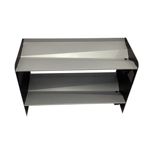 RAKABOT Signature - Étagère de Rangerment pour Bottes d'hiver et Bottes de Pluies avec Système de Récupération d'eau, Fait au Canada, Fini Aluminium Brossé/Cotés Noir - Simple Boutique