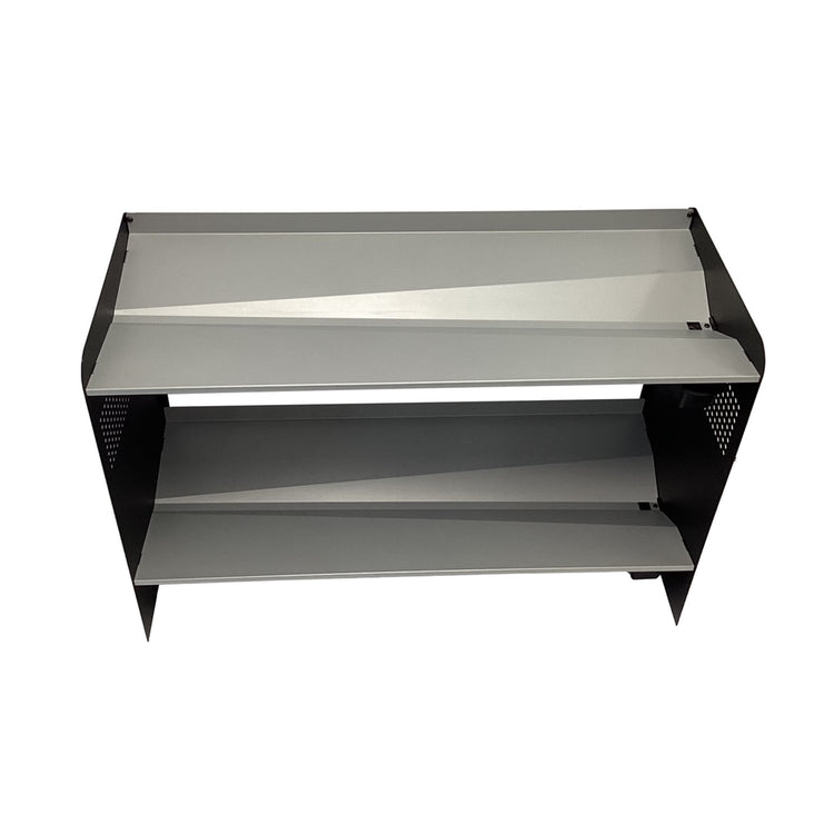 RAKABOT Signature - Étagère de Rangerment pour Bottes d'hiver et Bottes de Pluies avec Système de Récupération d'eau, Fait au Canada, Fini Aluminium Brossé/Cotés Noir - Simple Boutique