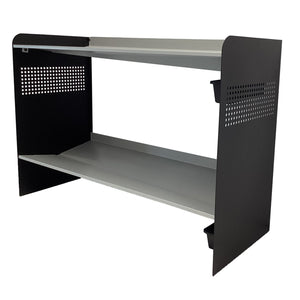 RAKABOT Signature - Étagère de Rangerment pour Bottes d'hiver et Bottes de Pluies avec Système de Récupération d'eau, Fait au Canada, Fini Aluminium Brossé/Cotés Noir - Simple Boutique