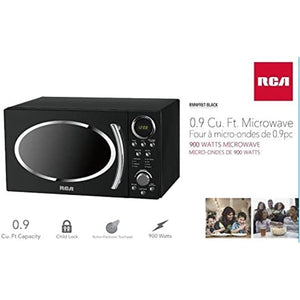 RCA - Micro-Ondes de 0.9 Pied Cube, 900 Watts, Style Rétro, Noir - Simple Boutique