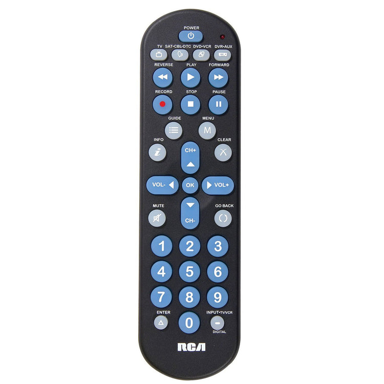 RCA RCR4258N Télécommande Universelle à Gros Boutons avec 4 Dispositifs et Fonctionnalité DVR Noire - Simple Boutique