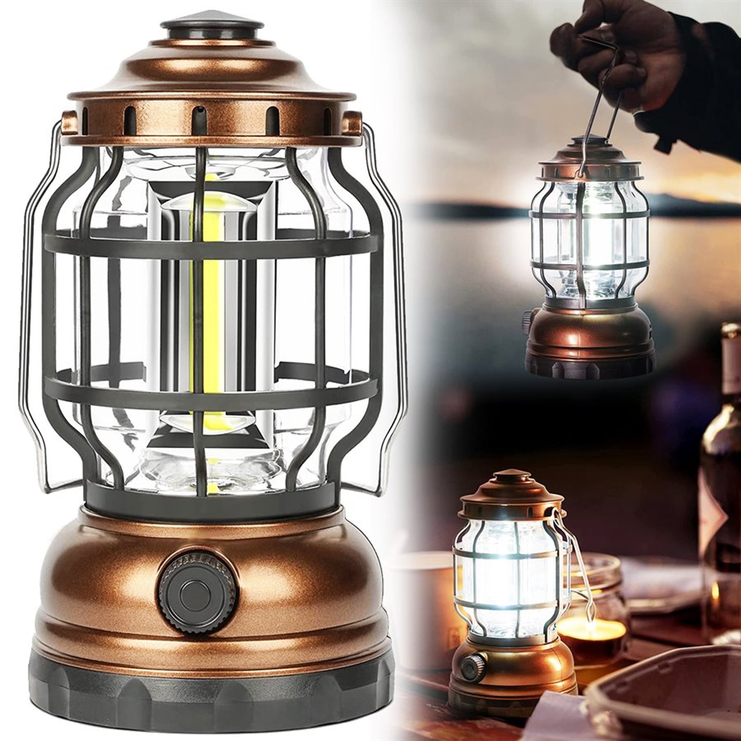 RCA RFL5018 - Lanterne De Camping À Intensité Variable, 280 Lumens 3 DEL Cob, Résistante Aux Intempéries - Simple Boutique