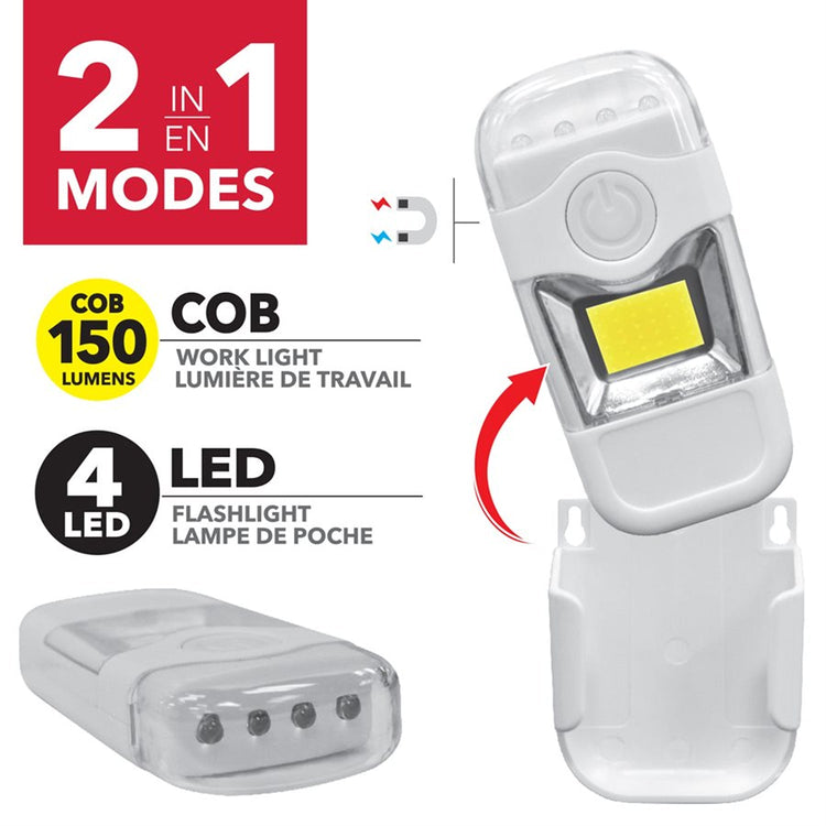 RCA RFL836 - Lampe de Poche LED Détachable 2 en 1 et Lampe de Travail COB - Simple Boutique