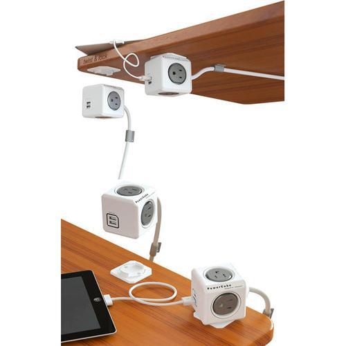 Rallonge Powercube Extended 4 Prises + 2xUSB 1.5M 4.9pi - Gris - Simple Boutique