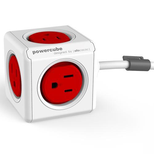 Rallonge Powercube Extended 5 Prises 1.5M 4.9pi - Rouge - Simple Boutique