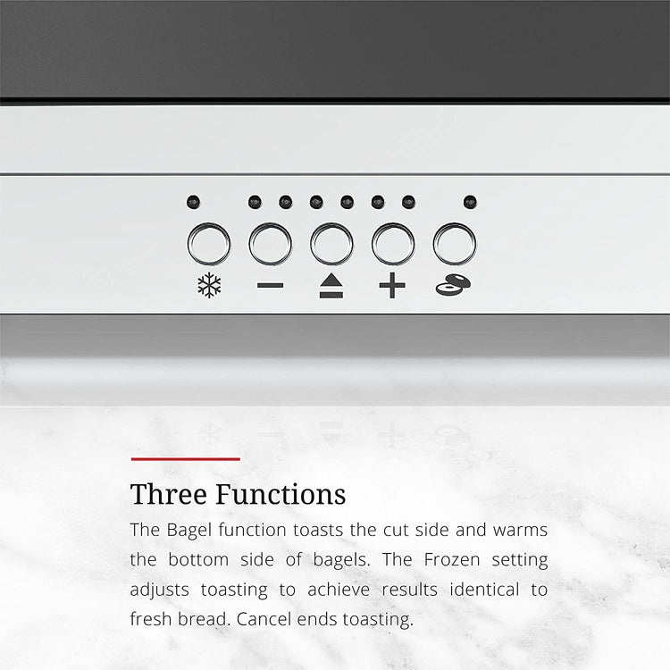 Russell Hobbs - Grille-Pain Moderne à 2 Tranches ou Tranche Longue avec Grille Chauffante Amovible Accents de verre et Acier Inoxydable - Simple Boutique