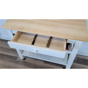 SB Îlot de Cuisine mobile sur Roues 38" x 18" x 34" avec Tiroir Blanc - Fabriqué au Canada - Simple Boutique