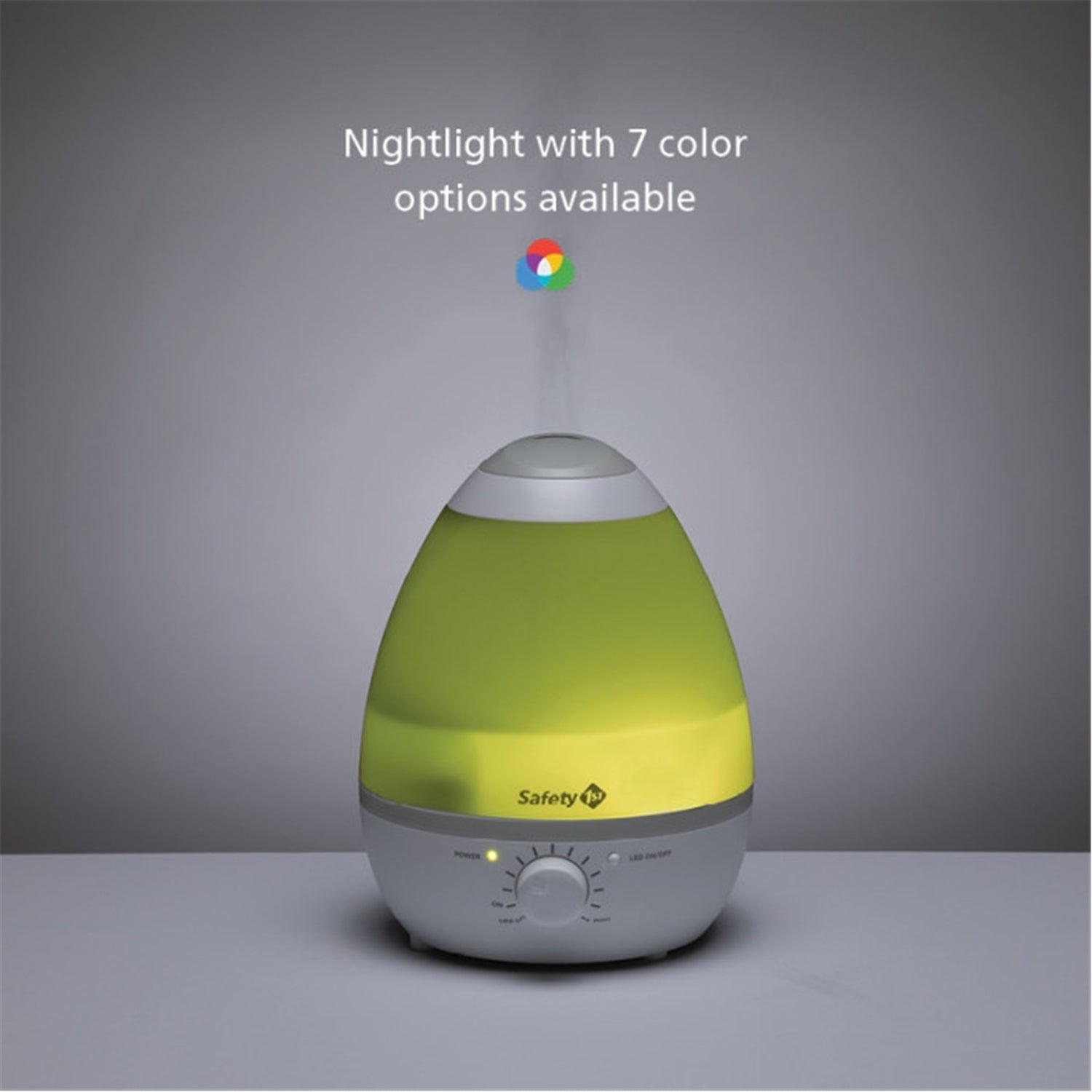 Safety 1st - Humidificateur 3 en 1 pour Chambre d'enfant, Facile à Nettoyer, Veilleuse Intégrée, Blanc - Simple Boutique