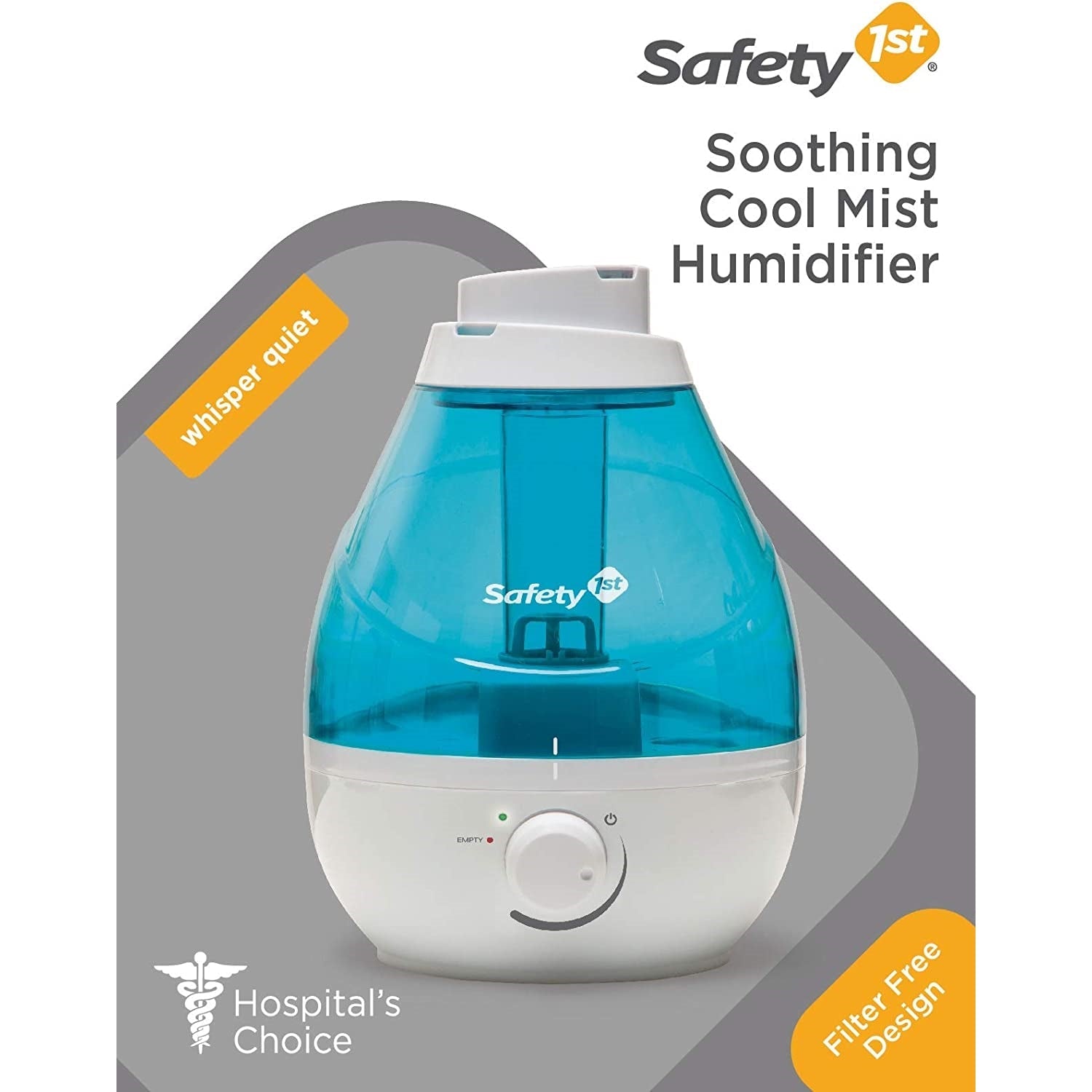 Safety 1st - Humidificateur à Brume Fraiche Ultrasonic Pour Chambre d'enfant, Buse Rotative, Bleu - Simple Boutique