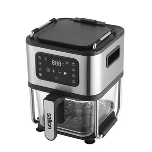 Salton AF2090 Friteuse à Air, Capacité de 4.6L, 10 Fonctions Préprogrammées, Panier en Verre, Noir - Simple Boutique